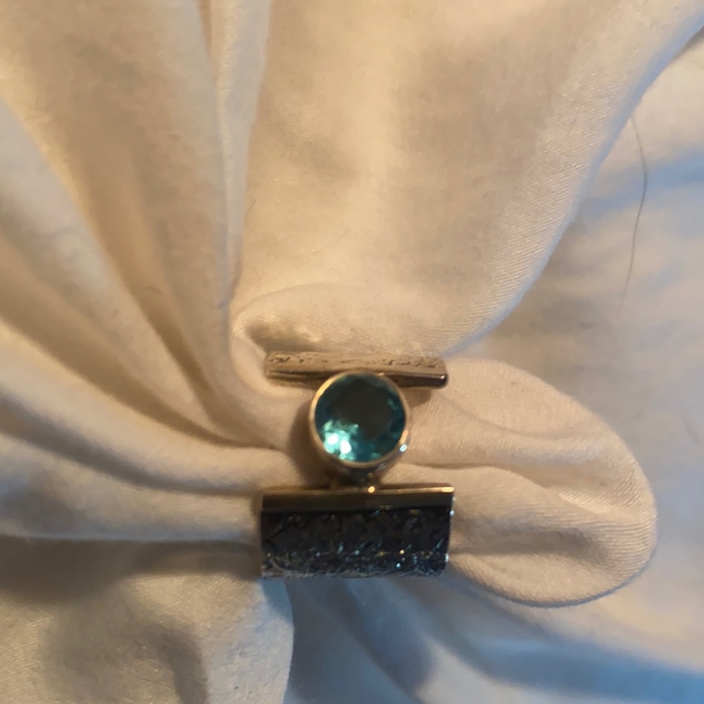 Aquamarine sterling silver ring